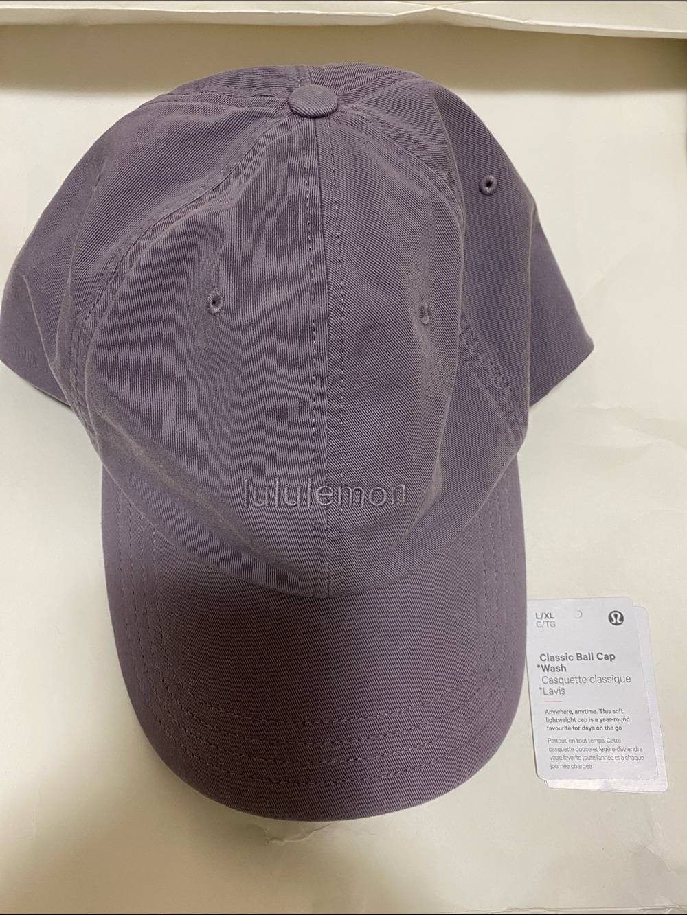 Lululemon Unisex Classic Ball Cap- Dilute Wash Dusky Lavender(L/XL) New